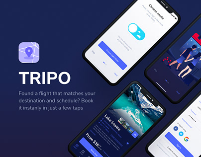 TRIPO — Travelling App / Booking / Dark UI