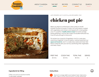 Recipe Webpage for Happy Tummy