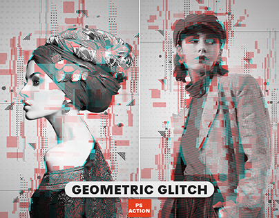 Geometric Glitch Photoshop Action