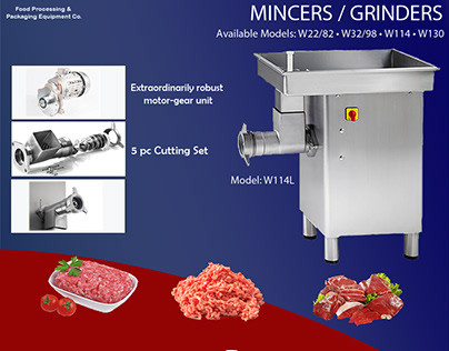 Industrial meat mincer machine