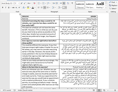 Translation Arabic to English