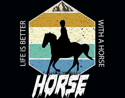 Horse Retro Vintage T-shirt Design