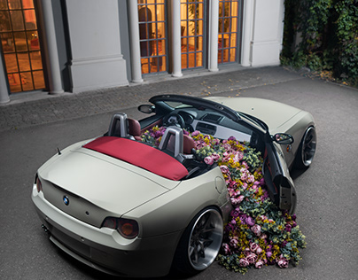 BMW Z4 and flowers