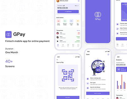 Online Payment Mobile App - UI/UX Design - GPay