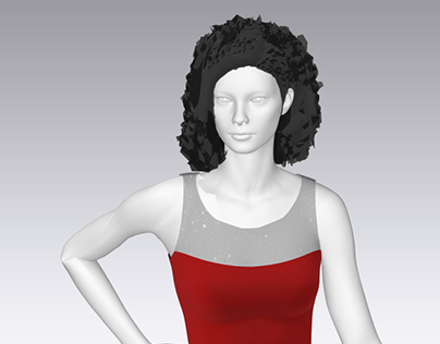 3D RED party dress