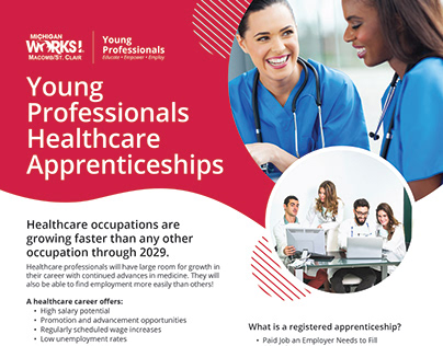 Young Professionals Healthcare Apprenticeships Flyer