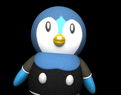 Piplup in Animal Crossing Style