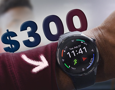 Youtube thumbnail design for oneplus watch 2 mkbhd