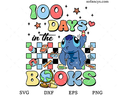Stitch Teacher 100 Days of School SVG DXF EPS PNG