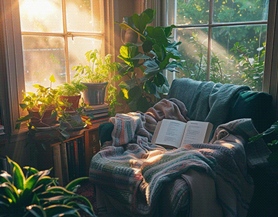 Basking in the golden hour with a good book🌿📚