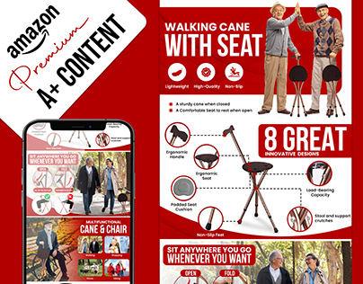 Premium Walking Cane || A+ Content || Amazon