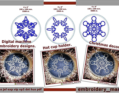 ITH Embroidery designs Snowflake hot stand Christmas