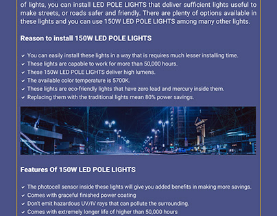150W LED POLE LIGHTS