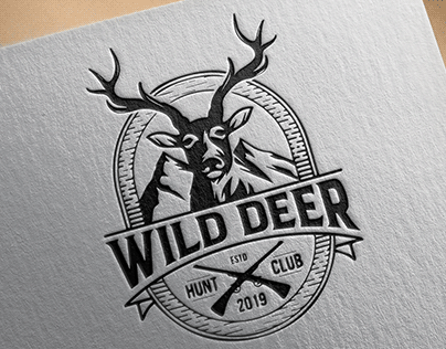 Wild deer vintage logo design