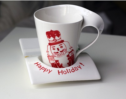 Hand painted holiday cup sets