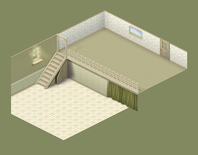 Game Tiles. 2D Isometric room