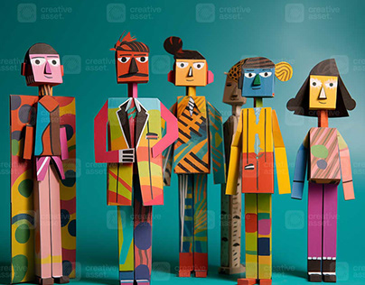 Colorful Cardboard People