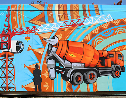 Street art on container by artist Sham.