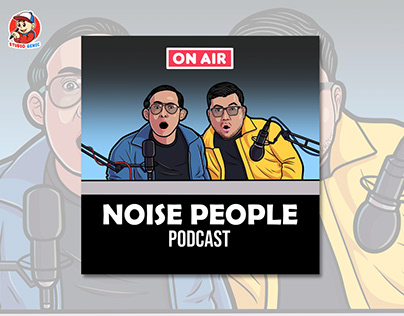 Noise People Podcast cartoon cover art design
