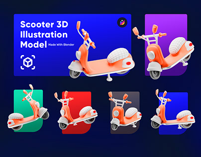 3D Scooter Illustration - Blender Design