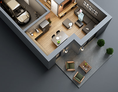 Rzuty 3d mieszkań | Interior floor plans