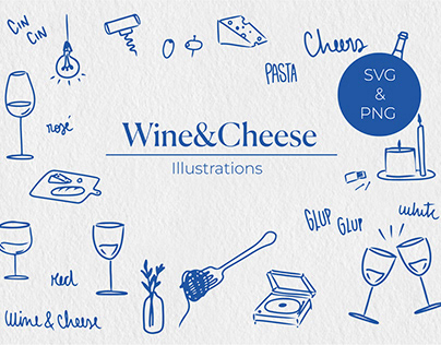 Wine&Cheese Illustrations