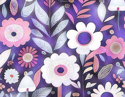 Flowers Pattern Purple