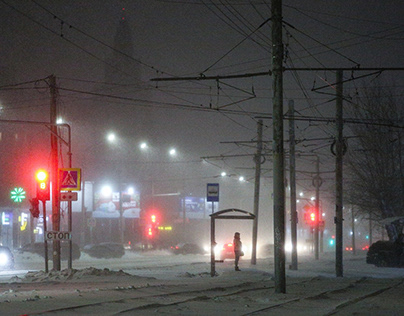 Snowstorm in Omsk