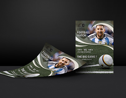 Football flyer design with mockup