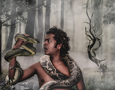 Man with Snake - Photoshop Manipulation