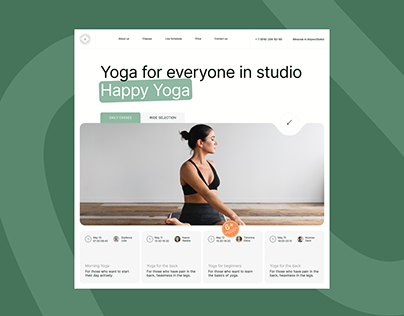Website design for Yoga Studio "Happy Yoga"