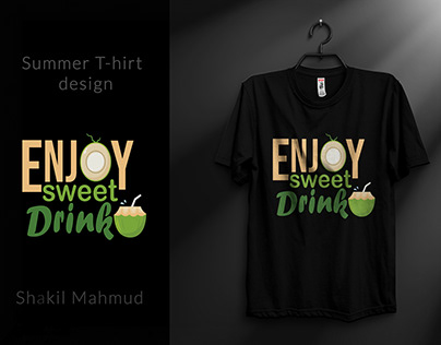 Summer t shirt design with free PSD mockup