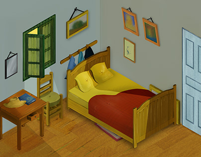 Isometric designed 'Bedroom In Arles' - Van Gogh
