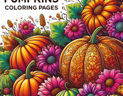 Pumpkins and Flowers Coloring Pages
