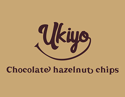 Ukiyo Chocolate hazelnut chips visual identity brand