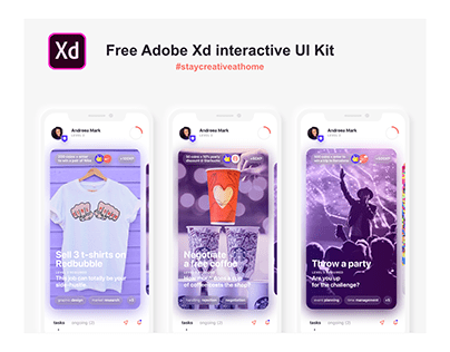 Adobe Xd Interactive UI Kit #staycreativeathome