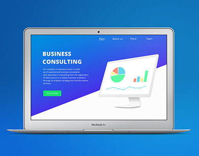 Landing page for corporation