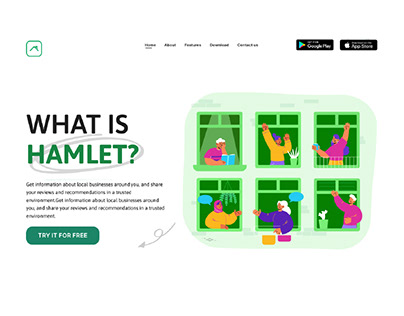 Hamlet App - Landing page