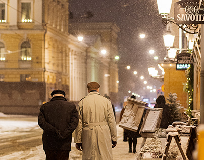 Snowfall in Helsinki