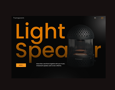 Landing page for Transparent Light speaker