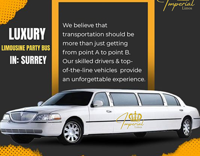 luxury limousine party bus in surrey