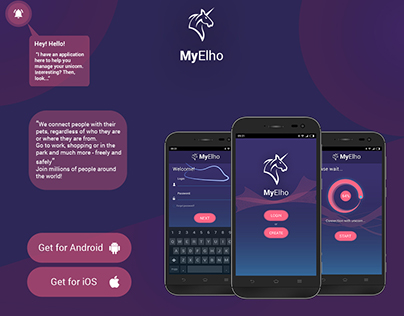 Landing page for mobile app MyElho.