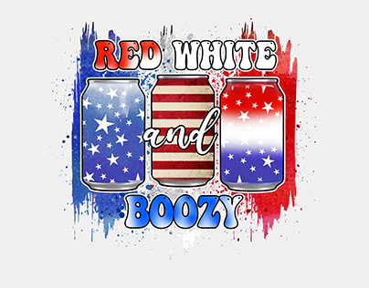 Red White and Boozy Beer 4th of July Sublimation