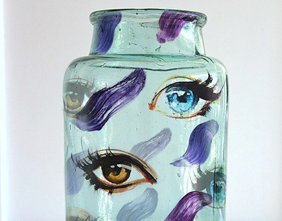 Beauty illustration. Concept of glassware