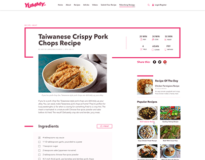 Website Redesign Project - Yummy.ph Recipe Page