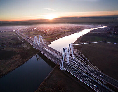 New Bridge in Poland from above.