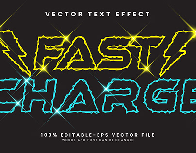 Fast Charge 3d editable text style Template