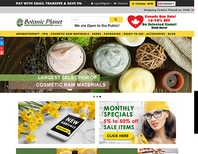 Created Opencart Webste to Sell Natural Products
