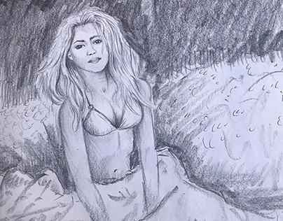 Seeing the cover Shakira's album came out this drawing