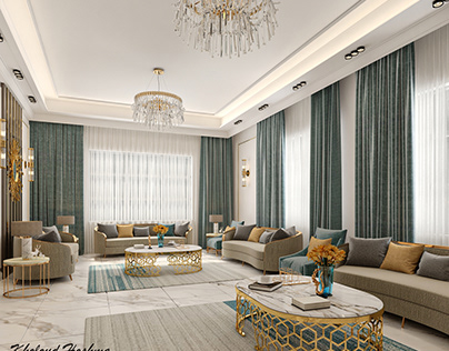 Luxury Living Room UAE - AL Ain By Kholoud Hoshma